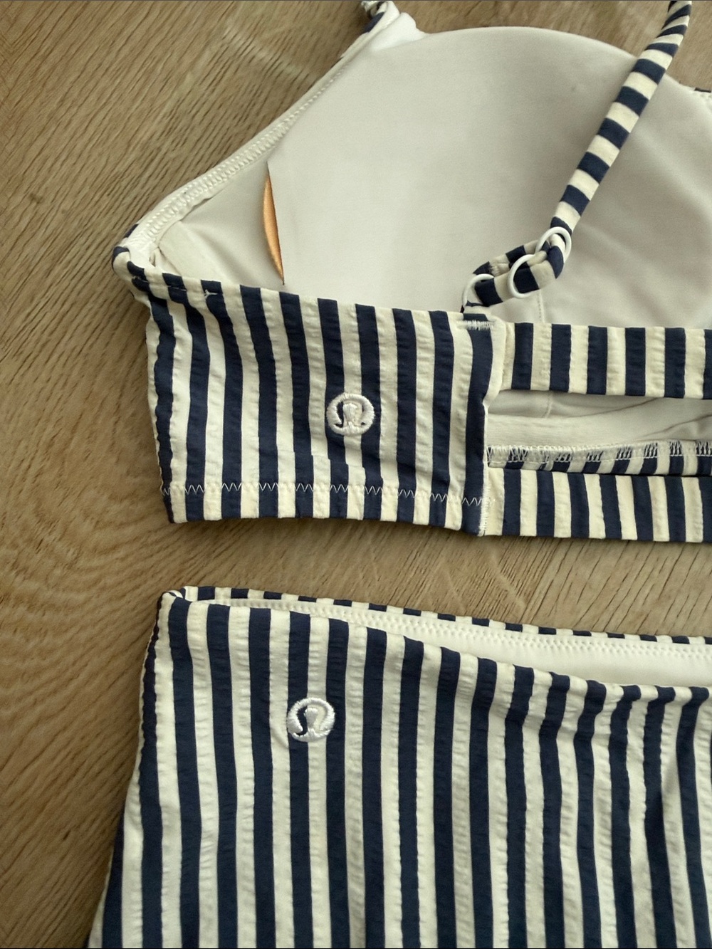 Lululemon swim Striped Navy and White High-Waist Bikini Set - Picture 4 of 5